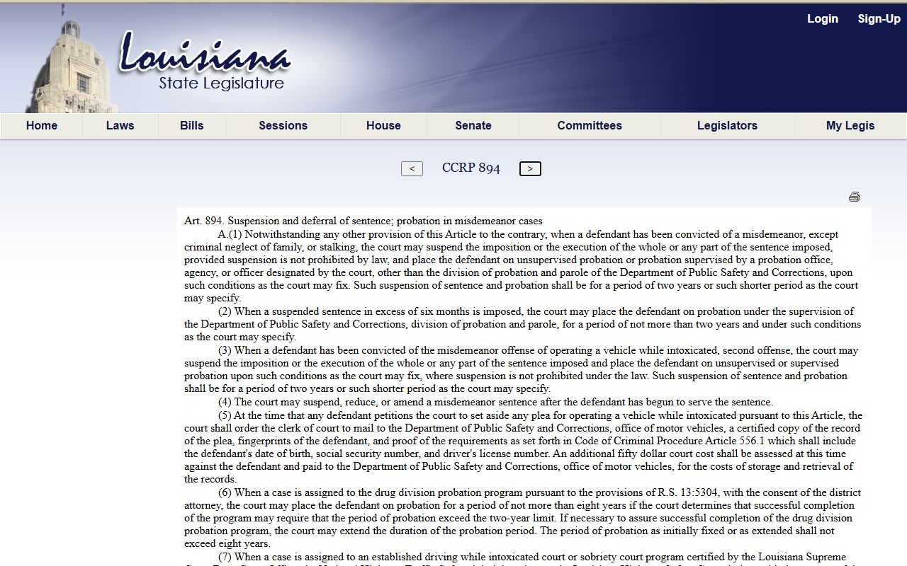 Grant Parish criminal court records Louisiana expungement procedure